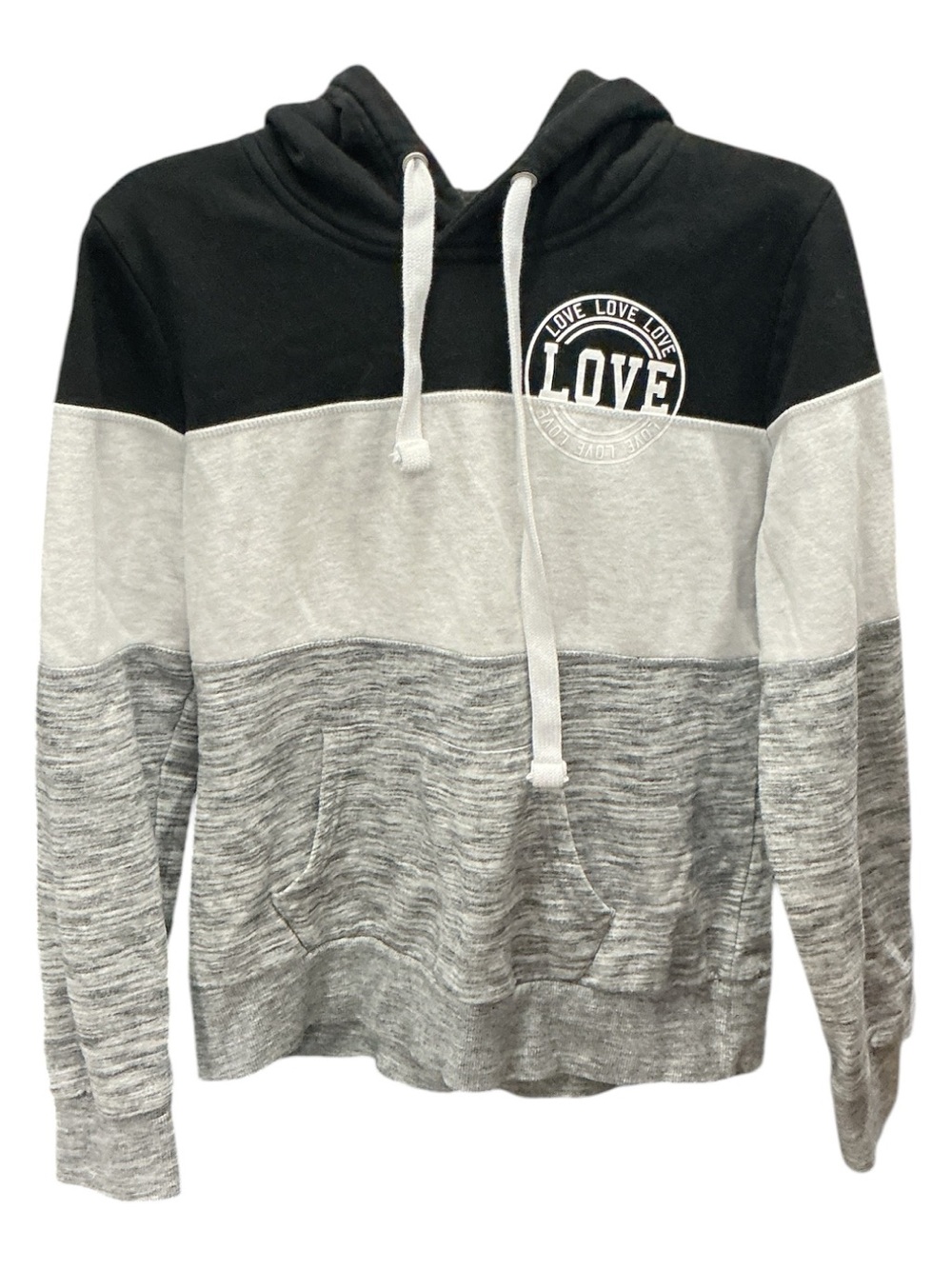 Reflex LOVE Colorblock Zip-Up Hoodie - Black, Light Gray, Heather Gray